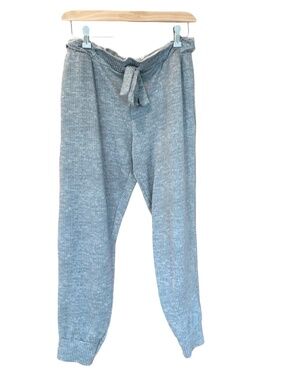 Jockey Women's Lightweight Lounge Pants Ribbed Drawstring Waist Gray Med